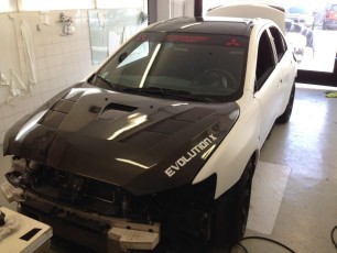 Lancer evo X covering blanc matte